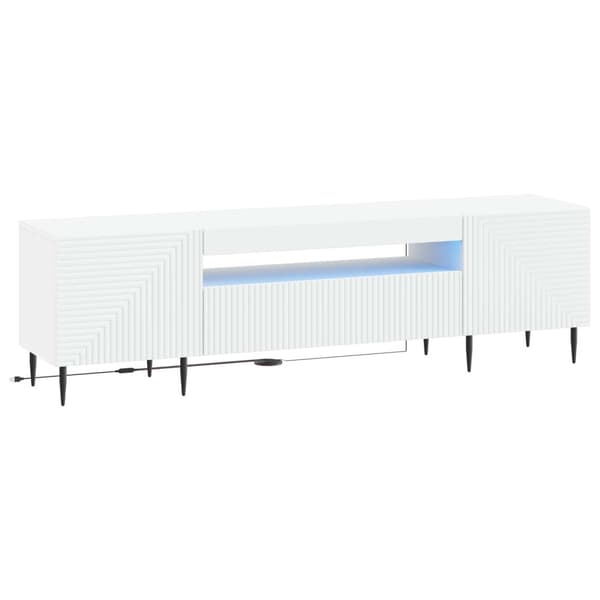 LED TV-skåp Vit Konstruerat trä