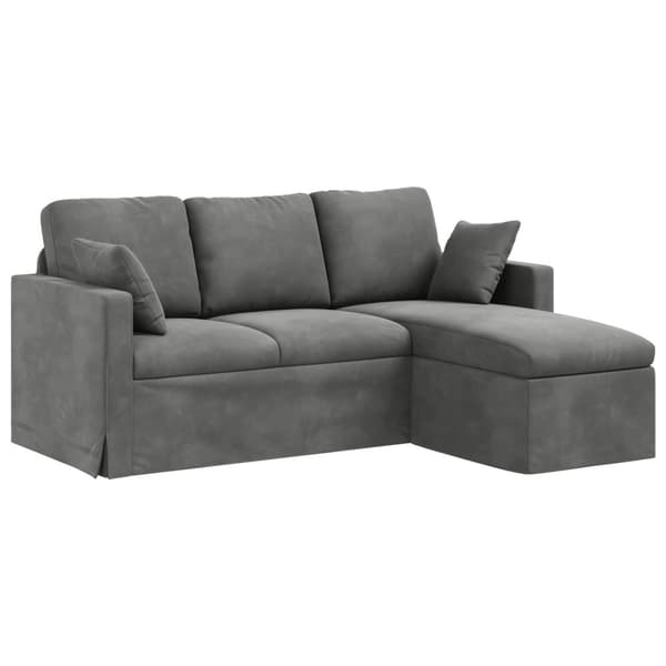 Soffa Mörkgrå 178 x 134 x 80 cm Sammet