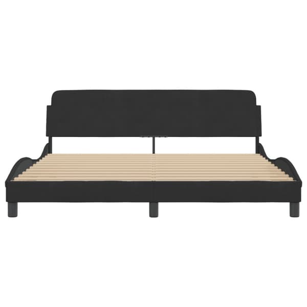 Bed Frame "Dover" Black 180x200 cm Velvet