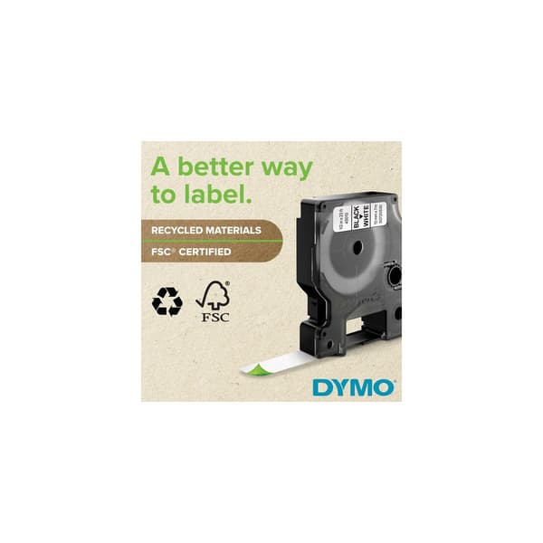 Tape DYMO Durable D1 12mm vit på röd