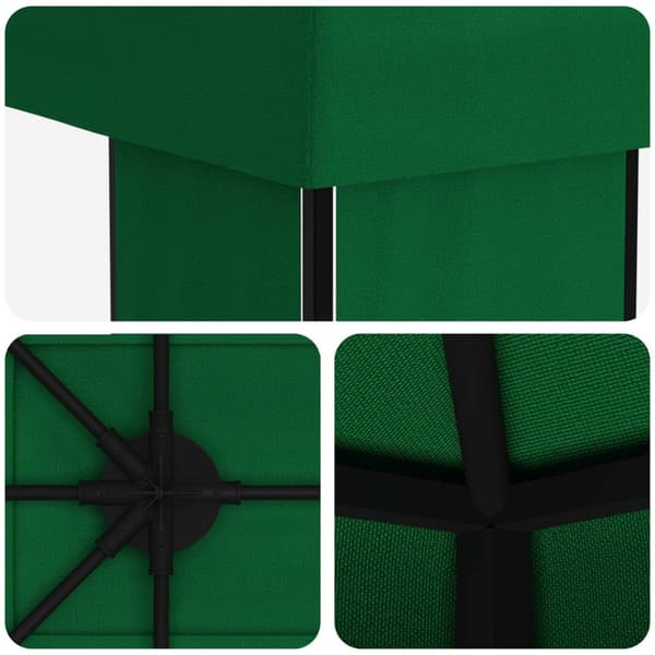 Paviljong 4 × 3 m Grön Polyester och Stål 190
