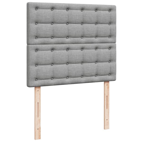 Ramsäng med madrass ljusgrå 120x190 cm tyg