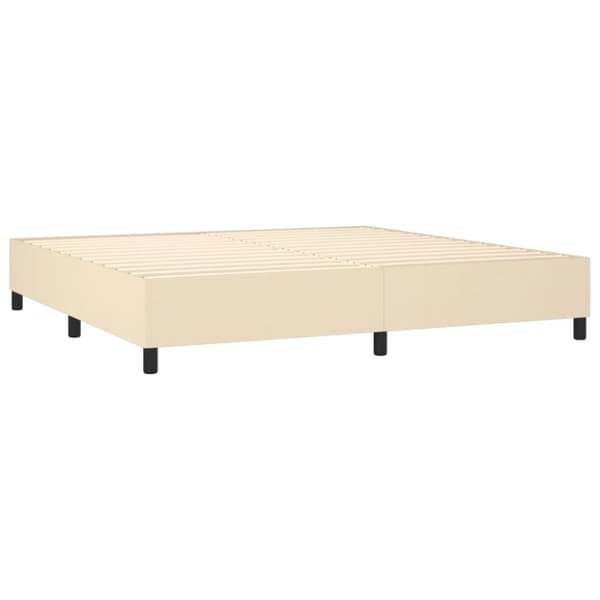 Ramsäng med madrass gräddvit 200x200 cm tyg
