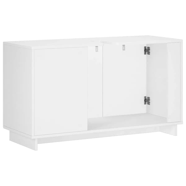 Badrumsskåp Vit högglans 101 x 41 x 58 cm Konstruerat trä