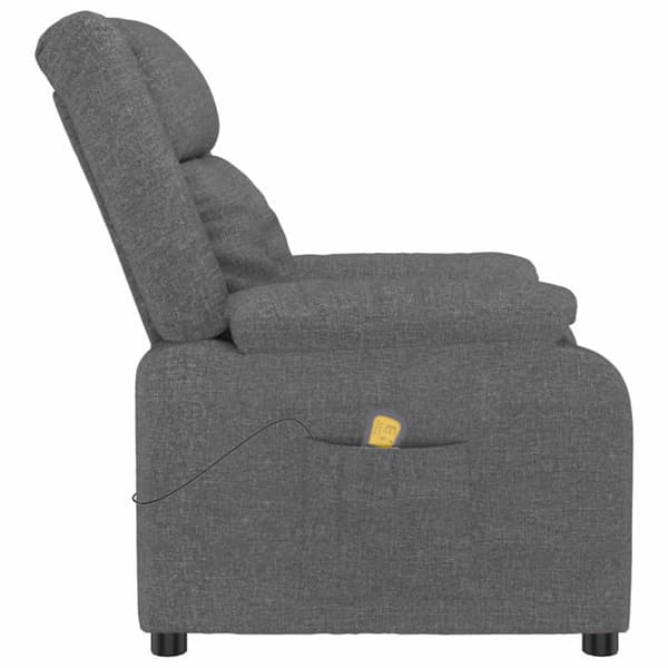 Massagefåtölj mörkgrå tyg