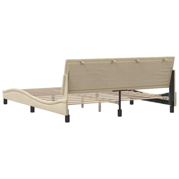 Bed Frame without Mattress "Hanko" Cream 180x200 cm Fabric