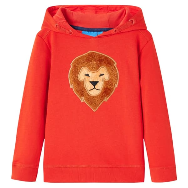 Barnhoodie röd 116