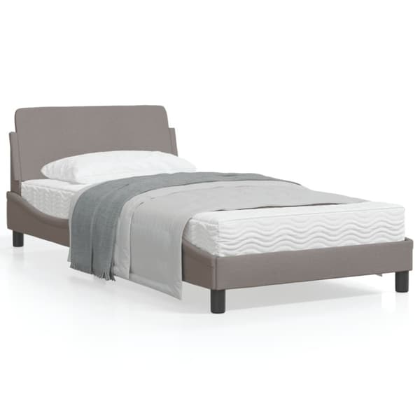 Bed Frame "Dover" Taupe 100x200 cm Fabric