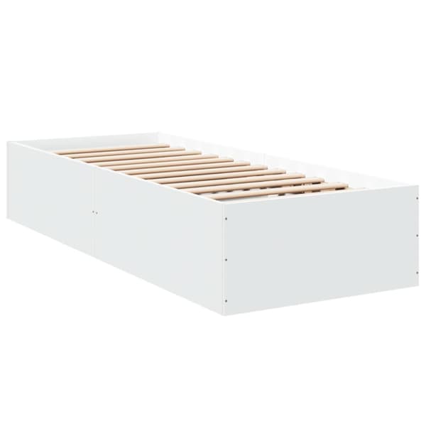 Sängram vit 100x200 cm konstruerad trä