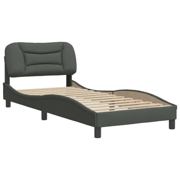 Bed Frame without Mattress "Hvar" Dark Grey 80x200 cm Fabric