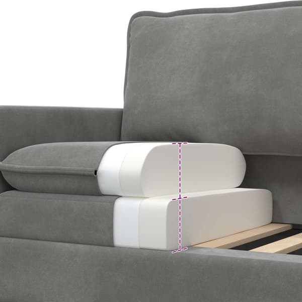 Soffa Mörkgrå 196 x 81 x 87,5 cm Sammet