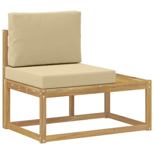 Utomhussoffset med kudde 3 pcs Vit och Beige Polyester