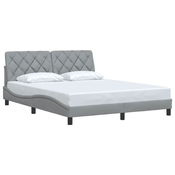 Bed Frame without Mattress Light Grey 160x200 cm Fabric