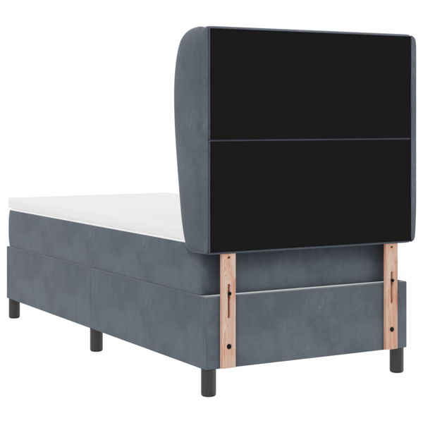 Bäddfjäder med madrass Mörkgrå 200 x 100 cm Sammet