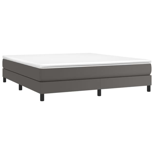 Boxspring-sängram grå 180x200 cm konstläder