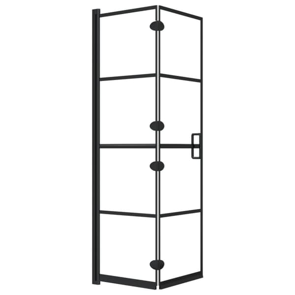Duschvägg fällbar ESG 80x140 cm svart