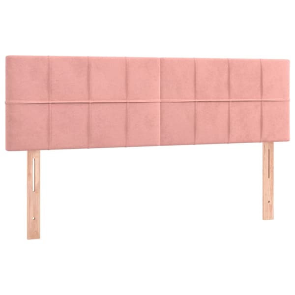 Ramsäng med madrass rosa 140x190 cm sammet