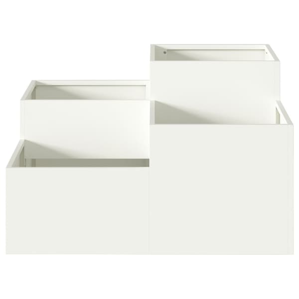 Trädgårdsplanterare Vit 80 x 80 x 48 cm Stål