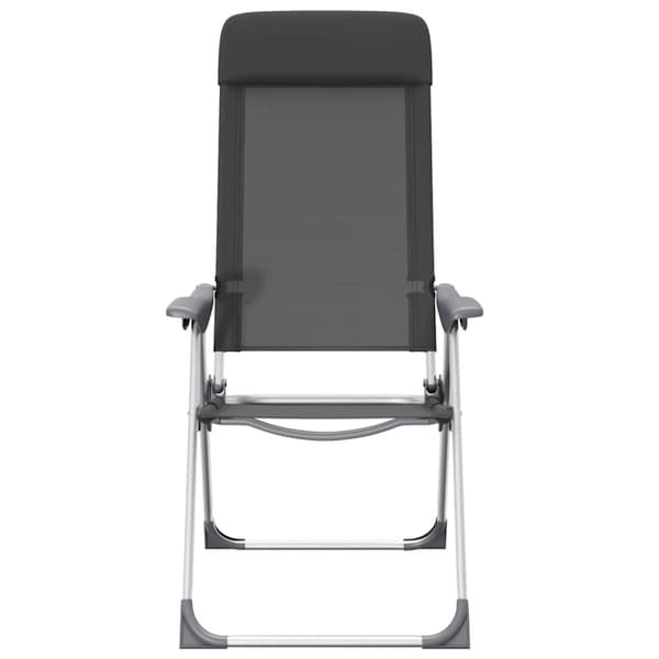 Hopfällbara campingstolar 2 st aluminium svart