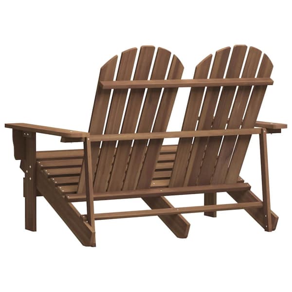 Adirondackstol 2-sits massivt granträ brun