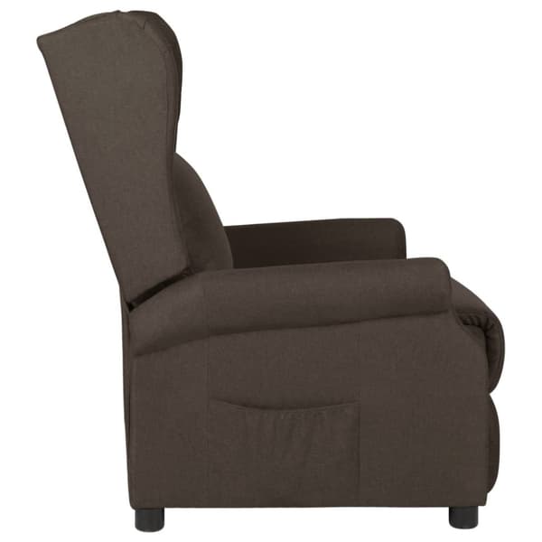 Reclinerfåtölj mörkbrun tyg