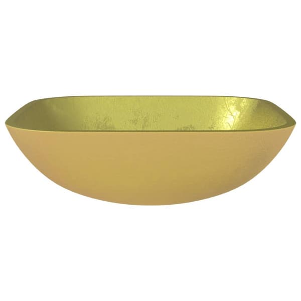 Handfat glas 42x42x14 cm guld