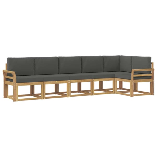 Utomhussoffset med kudde 6 pcs Vit och antracit Polyester