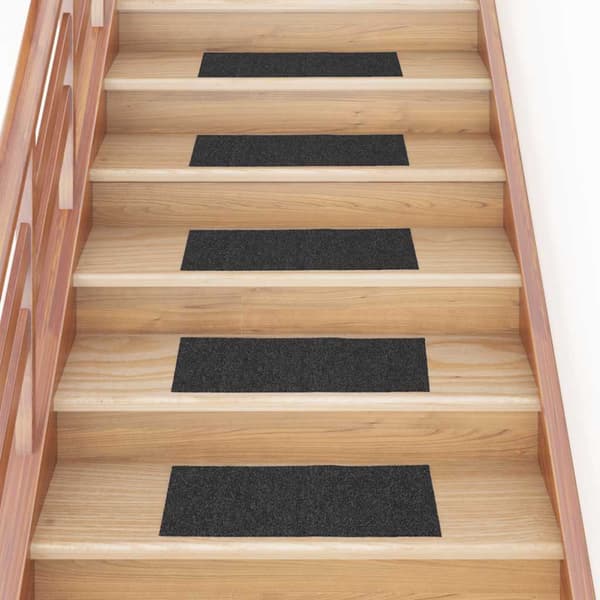 Trappmattor självhäftande 30 st 60x25 cm antracit rektangulära