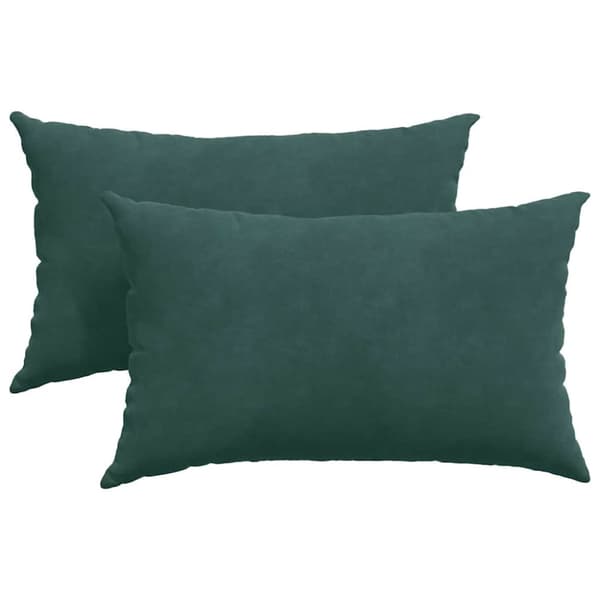 Sofakuddar 2 pcs Mörkgrön 50 x 30 cm Kordread tyg