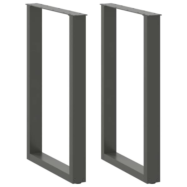 Barbordsben U-formade 2 st antracit 60x(90-91) cm stål