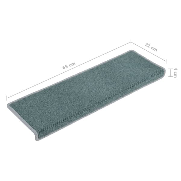 Trappmattor 15 st 65x21x4 cm havsblå rektangulär kant
