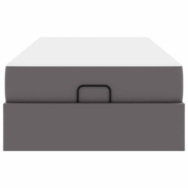 Sängram med madrass Övrigt 2 pcs Grå PVC