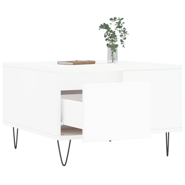 Soffbord vit 55x55x36,5 cm konstruerat trä