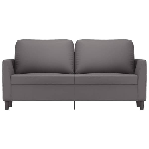2-sitssoffa grå 140 cm konstläder