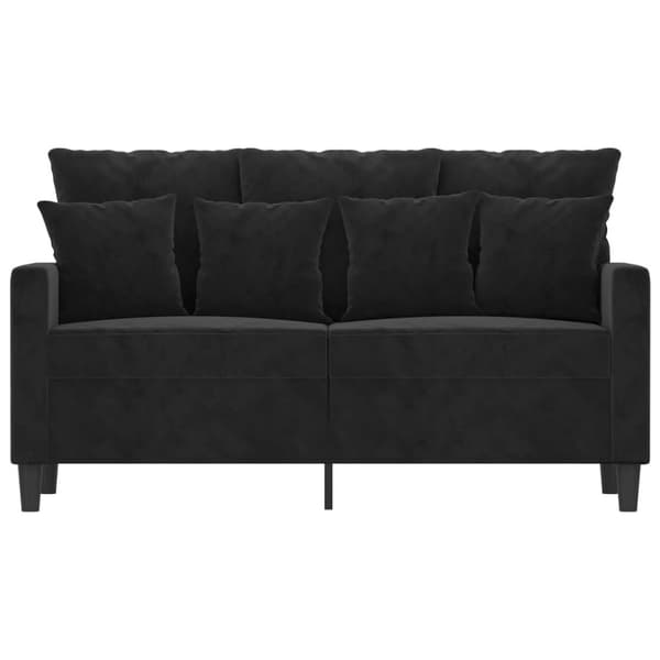 2-sitssoffa ljusgrå Svart 120 cm sammet