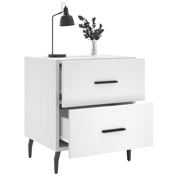 Sängbord 2 st vit 40x35x47,5 cm konstruerat trä