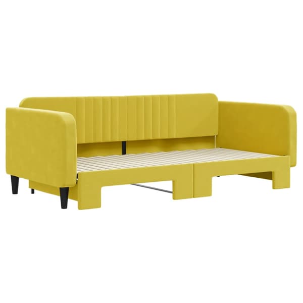 Dagbädd utdragbar gul 100x200 cm sammet
