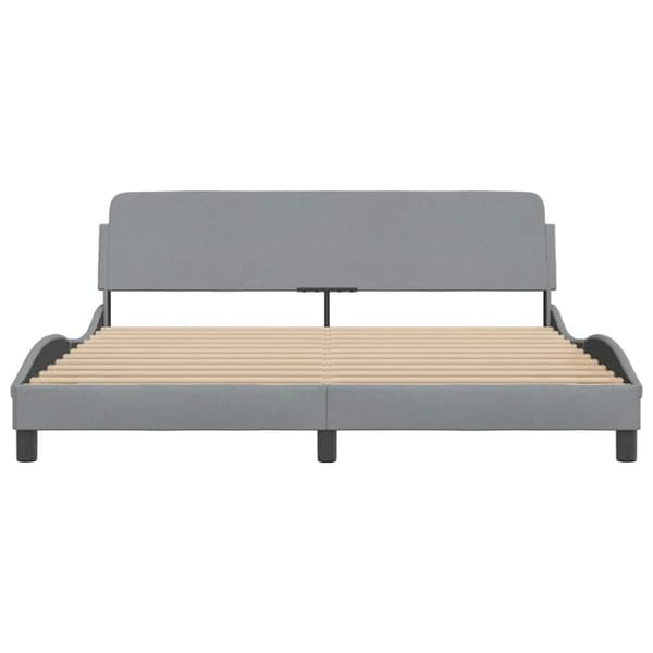 Bed Frame "Dover" Light Grey 183x213 cm Fabric