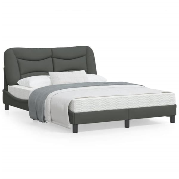Bed Frame without Mattress "Hvar" Dark Grey 140x200 cm Fabric