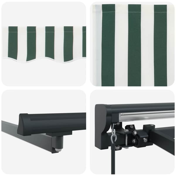 Manuell markisram med LED-lampor 3,5 x 2,5 m