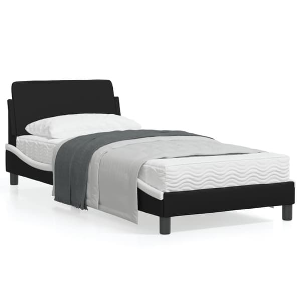 Bed Frame "Dover" Black&White 90x190 cm Faux Leather
