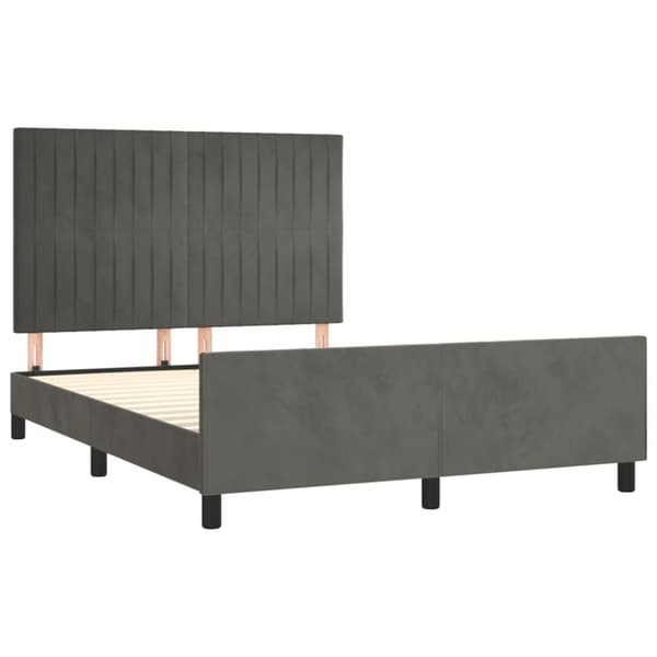 Sängram utan madrass mörkgrå 140x200 cm sammet