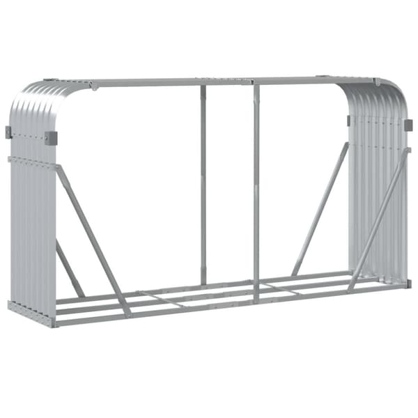 Vedställ silver 180x45x100 cm galvaniserat stål