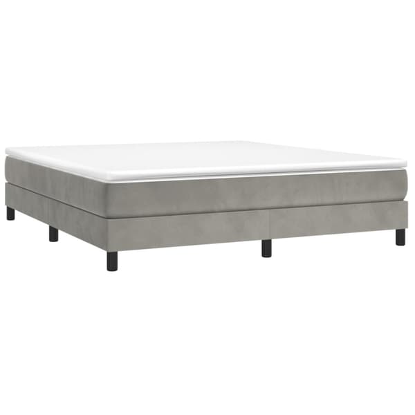 Boxspring-sängram ljusgrå 180x200 cm sammet