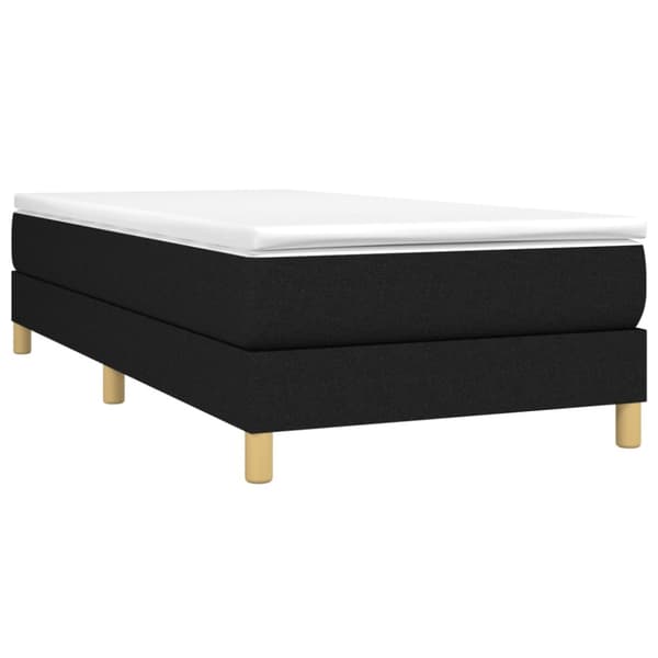 Boxspring-sängram svart 100x200 cm tyg