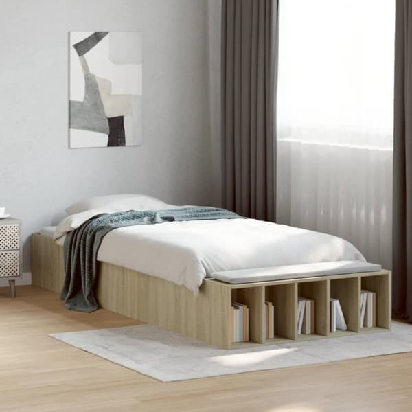 Sängram sonoma-ek 75x190 cm konstruerad trä