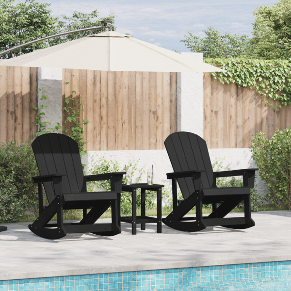 Adirondack Gungstolar 2 pcs Svart HDPE
