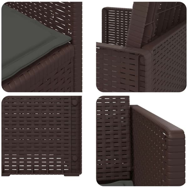 Trädgårdsmatstolar 2 pcs Brun och antracit PP