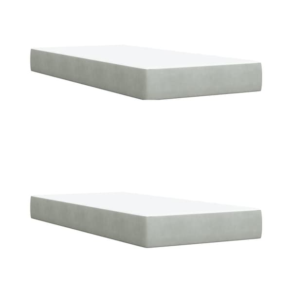 Ramsäng med madrass ljusgrå 200x200 cm sammet