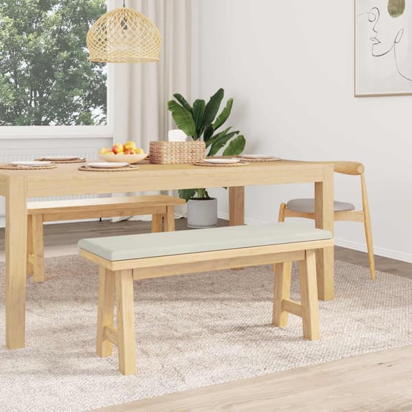 Bänk kudde Sammet Gräddvit Djup 35 cm
